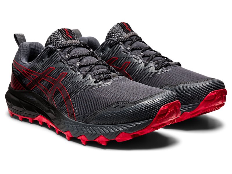 Tenis Para Trail Running Asics Gel-trabuco 9 Hombre Grises Rojos | MX5661-233