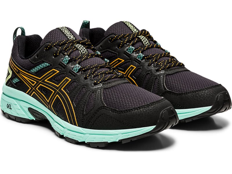 Tenis Para Trail Running Asics Gel-ventuRE 7 (D) Mujer Negros Naranjas | MX2487-286