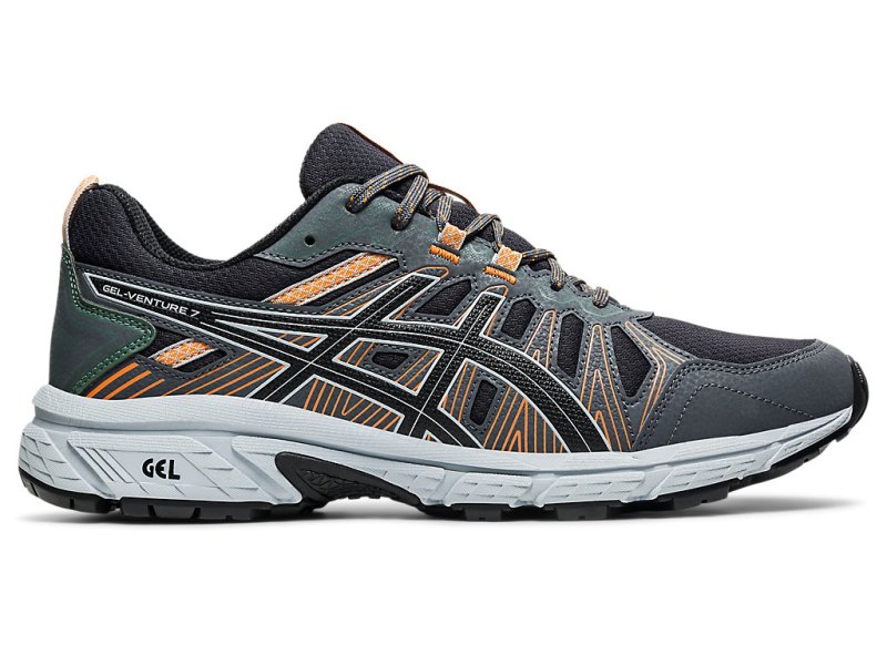 Tenis Para Trail Running Asics Gel-ventuRE 7 Hombre Grises Oscuro Negros | MX3487-990