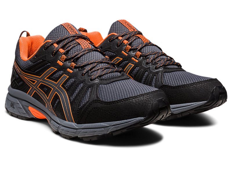 Tenis Para Trail Running Asics Gel-ventuRE 7 Hombre Grises Oscuro Naranjas | MX4165-424