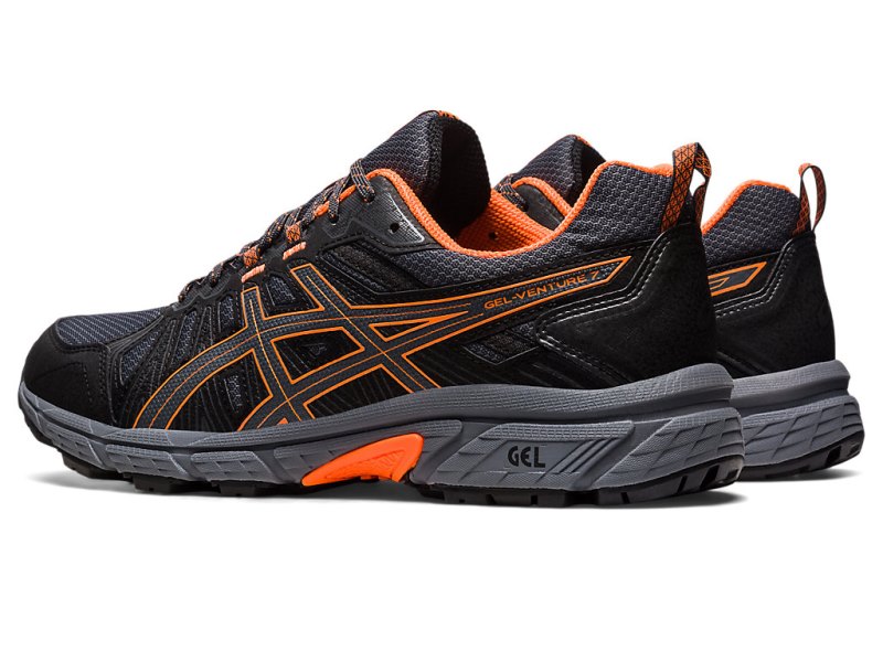 Tenis Para Trail Running Asics Gel-ventuRE 7 Hombre Grises Oscuro Naranjas | MX4165-424