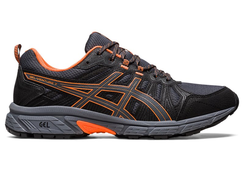 Tenis Para Trail Running Asics Gel-ventuRE 7 Hombre Grises Oscuro Naranjas | MX4165-424