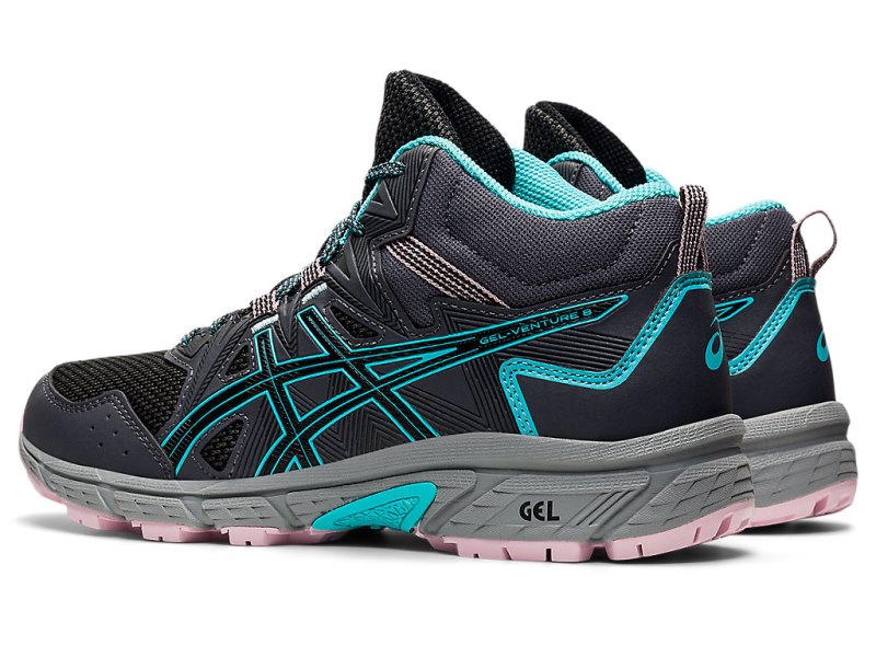 Tenis Para Trail Running Asics Gel-ventuRE 8 MT Mujer Grises Oscuro Verde Menta | MX5180-418