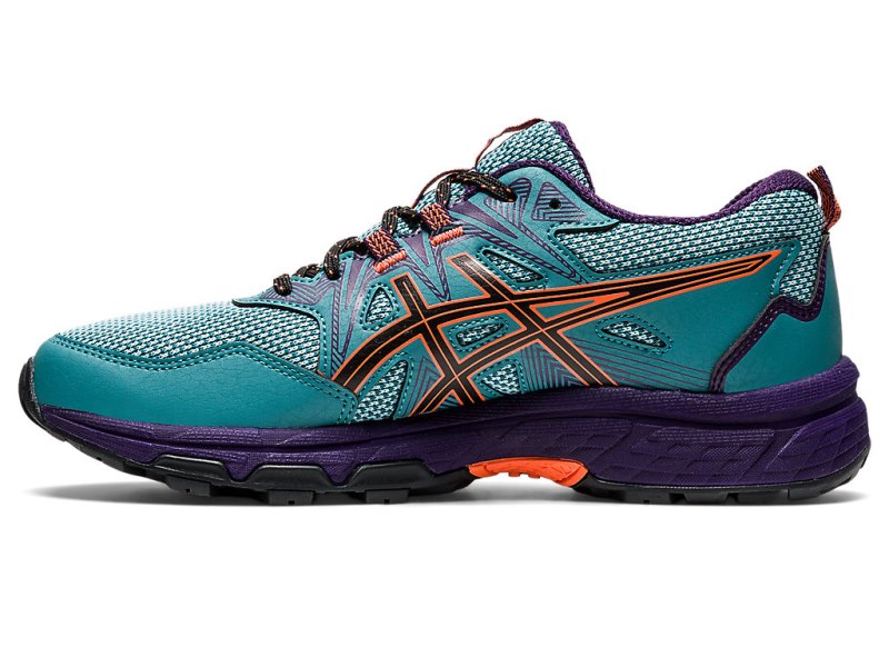 Tenis Para Trail Running Asics Gel-ventuRE 8 Mujer Azules Claro Verdes Oscuro Naranjas | MX5286-158