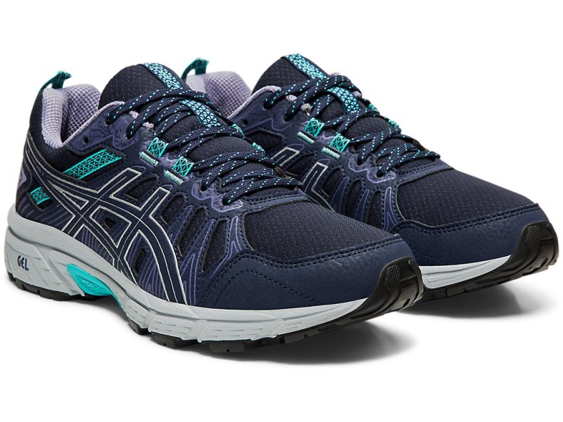 Tenis Para Trail Running Asics Gel-ventuRE 7 (D) Mujer Negros Plateados | MX5347-677