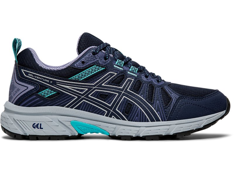 Tenis Para Trail Running Asics Gel-ventuRE 7 (D) Mujer Negros Plateados | MX5347-677