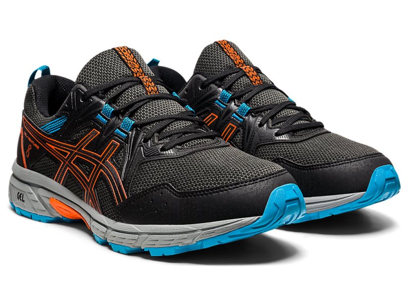 Tenis Para Trail Running Asics Gel-ventuRE 8 Hombre Negros Dorados Naranjas | MX7365-107