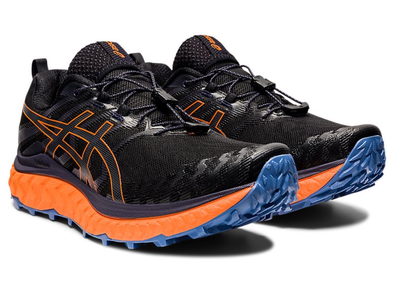 Tenis Para Trail Running Asics Trabuco Max Hombre Negros Naranjas | MX0532-195