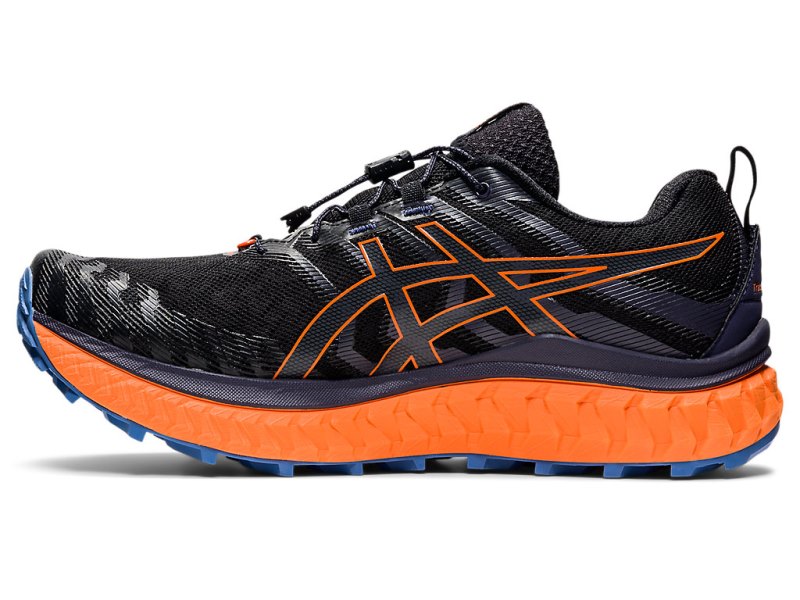 Tenis Para Trail Running Asics Trabuco Max Hombre Negros Naranjas | MX0532-195