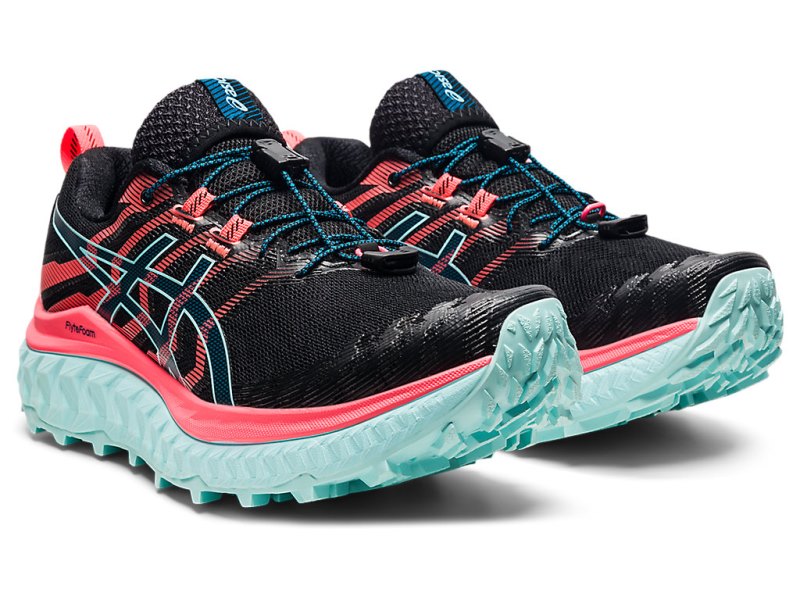 Tenis Para Trail Running Asics Trabuco Max Mujer Negros Coral | MX1613-713