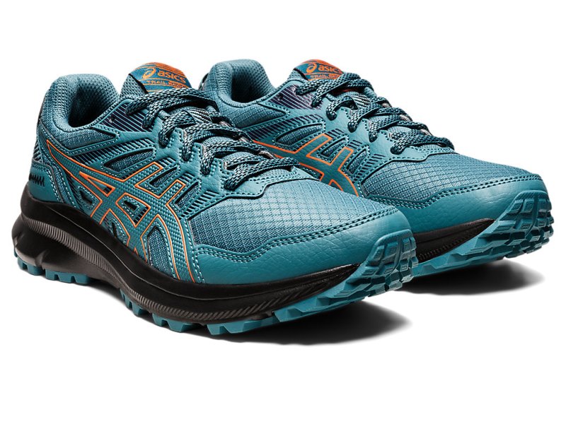 Tenis Para Trail Running Asics Trail Scout 2 Mujer Azules Claro Verdes Oscuro Naranjas | MX7257-194