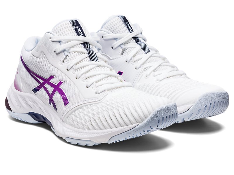 Tenis de Voleibol Asics Netburner Ballistic FF MT 3 Mujer Blancos Morados | MX0192-594