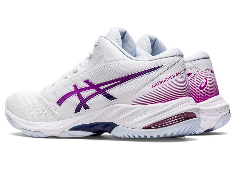 Tenis de Voleibol Asics Netburner Ballistic FF MT 3 Mujer Blancos Morados | MX0192-594