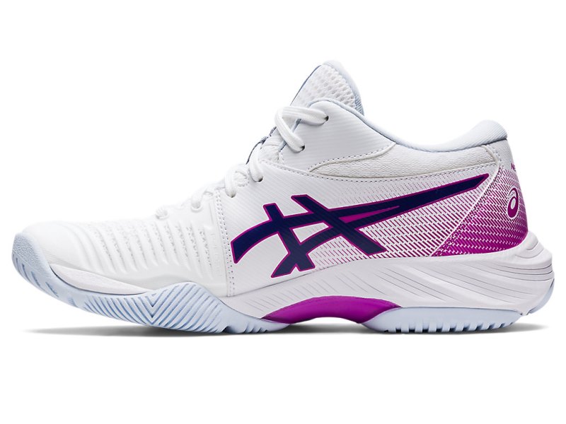 Tenis de Voleibol Asics Netburner Ballistic FF MT 3 Mujer Blancos Morados | MX0192-594