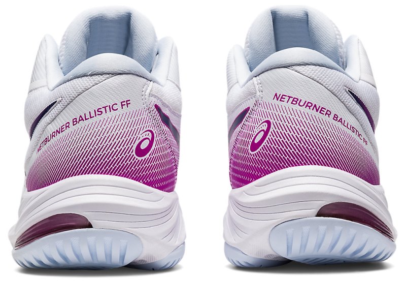 Tenis de Voleibol Asics Netburner Ballistic FF MT 3 Mujer Blancos Morados | MX0192-594