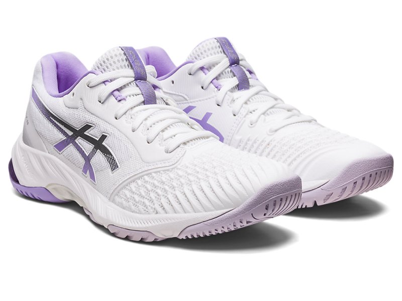 Tenis de Voleibol Asics Netburner Ballistic FF 3 Mujer Blancos Morados | MX8012-564