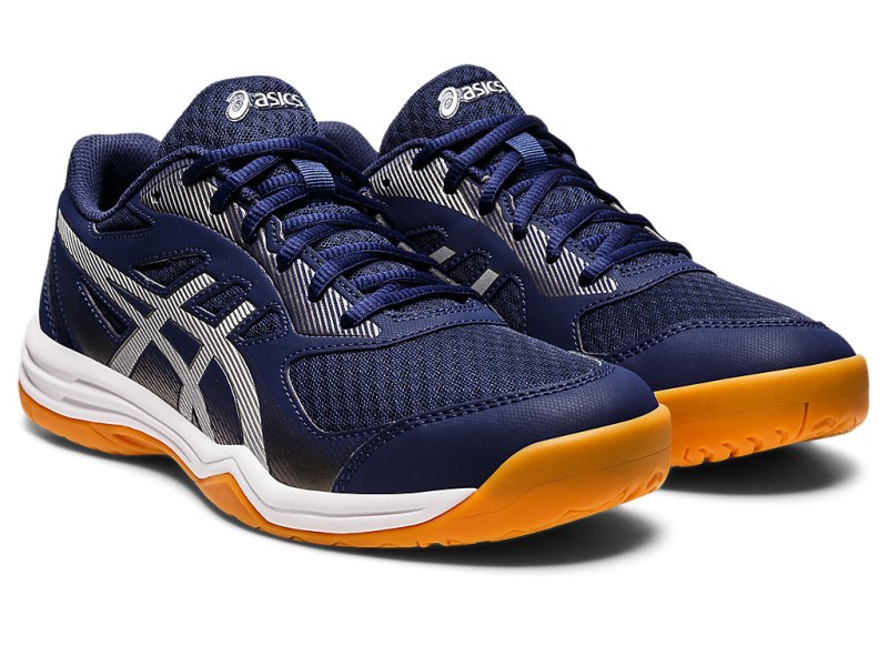 Tenis de Voleibol Asics Upcourt 5 Hombre Azul Marino Plateados | MX2217-179