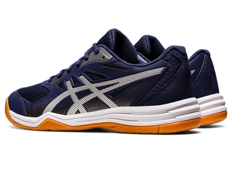 Tenis de Voleibol Asics Upcourt 5 Hombre Azul Marino Plateados | MX2217-179