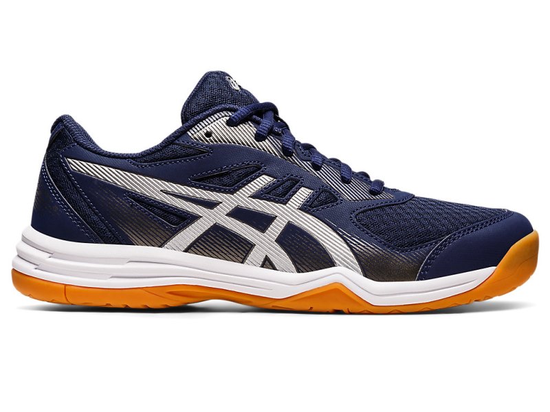 Tenis de Voleibol Asics Upcourt 5 Hombre Azul Marino Plateados | MX2217-179