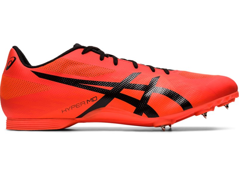 Tenis Track & Field Asics Hyper MD 7 Hombre Naranjas Rojos Negros | MX9748-263