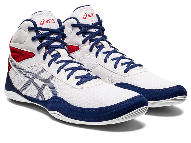 Zapatillas Wrestling Asics Matflex 6 Hombre Blancos Azules | MX0809-386