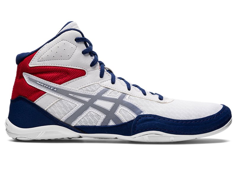 Zapatillas Wrestling Asics Matflex 6 Hombre Blancos Azules | MX0809-386