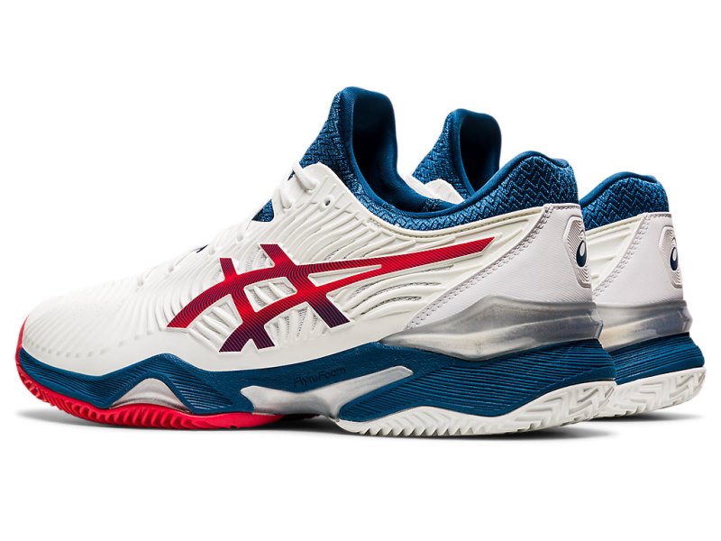 Zapatos de Tenis Asics Court FF 2 Clay Hombre Blancos Azules | MX8318-035