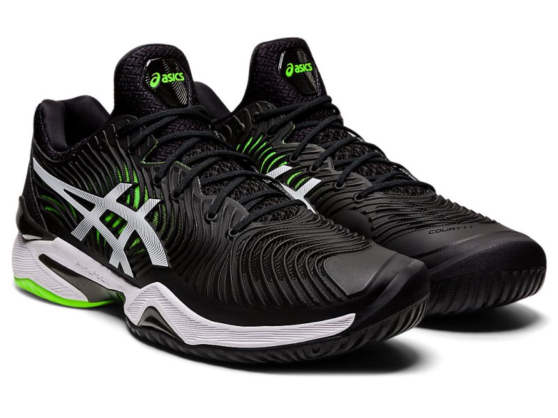 Zapatos de Tenis Asics Court FF 2 Hombre Negros Verdes | MX2469-329