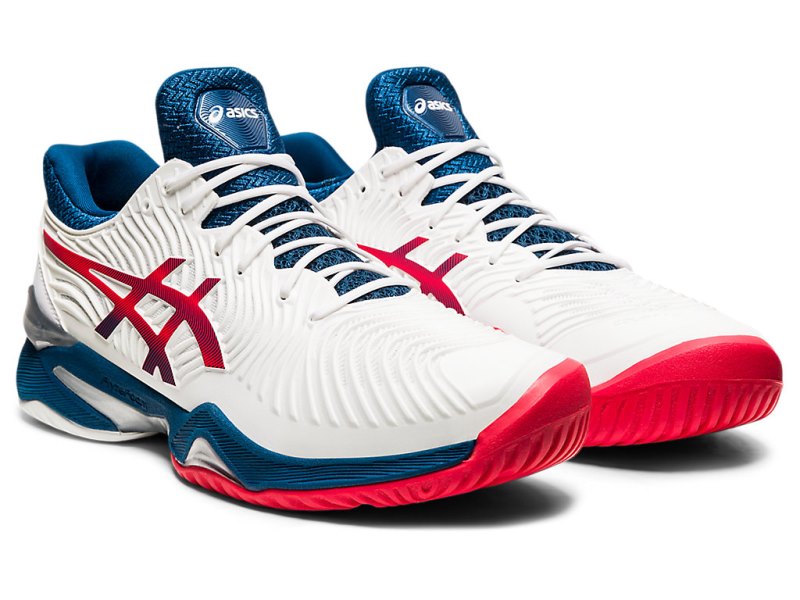 Zapatos de Tenis Asics Court FF 2 Hombre Blancos Azules | MX6950-703