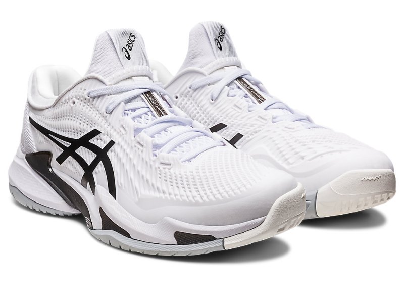 Zapatos de Tenis Asics Court FF 3 Hombre Blancos Negros | MX6768-290