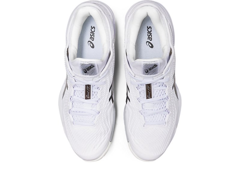 Zapatos de Tenis Asics Court FF 3 Hombre Blancos Negros | MX6768-290