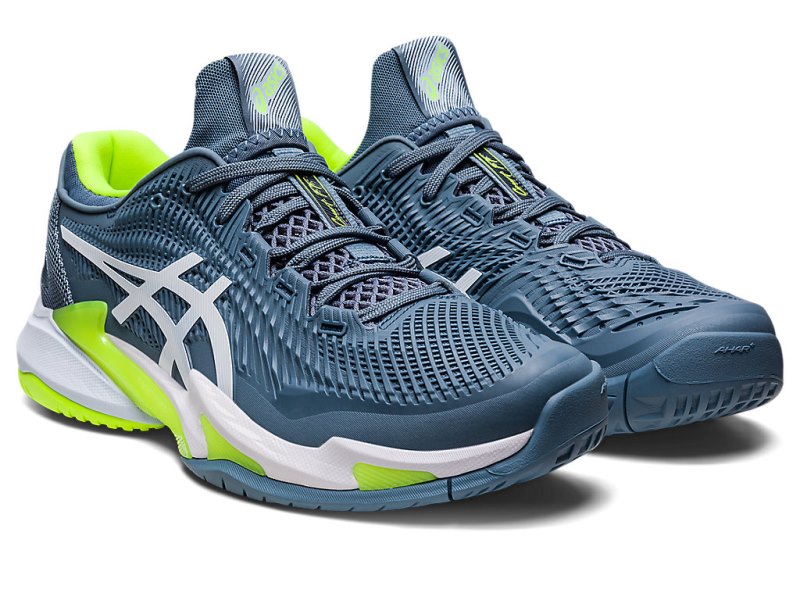 Zapatos de Tenis Asics Court FF 3 Hombre Grises Azules Blancos | MX9845-083