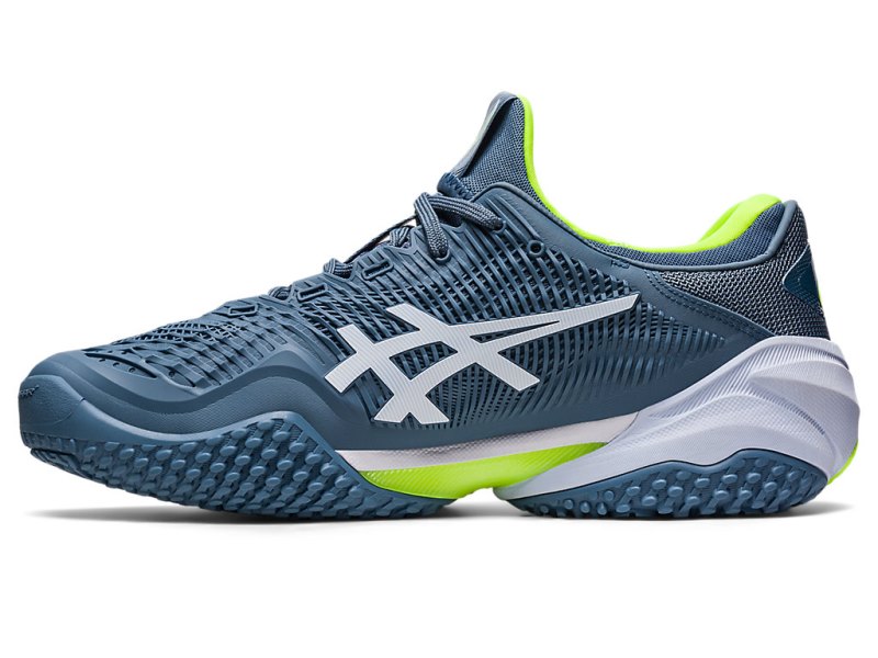 Zapatos de Tenis Asics Court FF 3 OC Hombre Grises Azules Blancos | MX5967-751