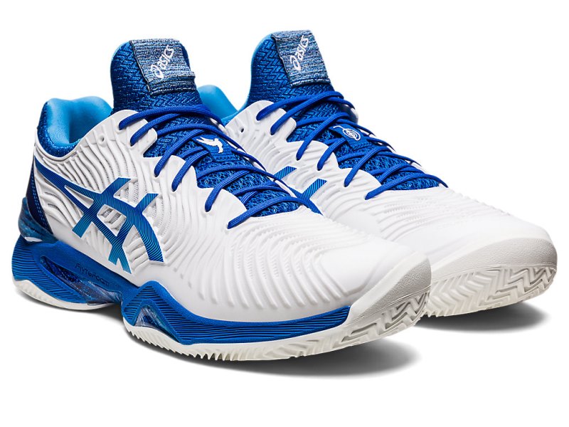 Zapatos de Tenis Asics Court FF Novak Clay Hombre Blancos Azules | MX7307-998