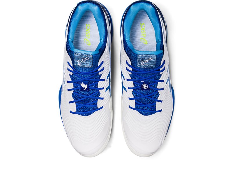 Zapatos de Tenis Asics Court FF Novak Clay Hombre Blancos Azules | MX7307-998