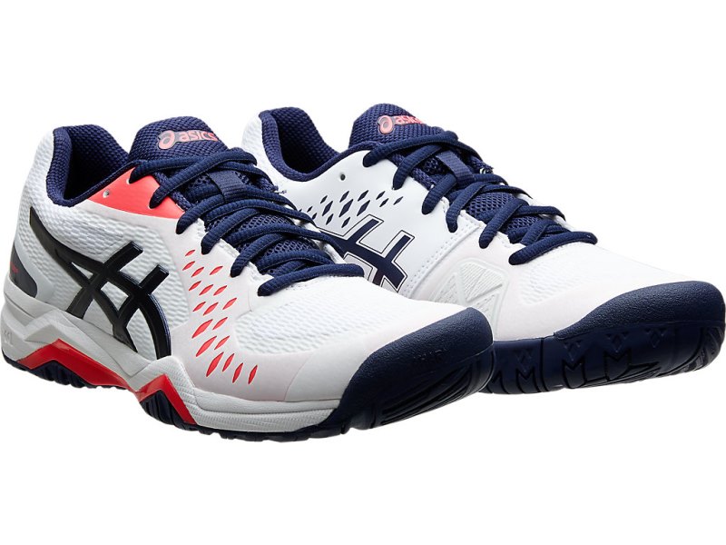 Zapatos de Tenis Asics Gel-challenger 12 Mujer Blancos Azul Marino | MX0588-423