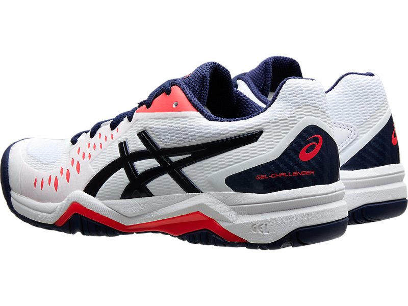 Zapatos de Tenis Asics Gel-challenger 12 Mujer Blancos Azul Marino | MX0588-423