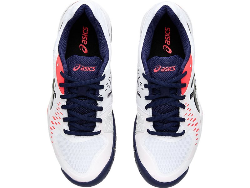 Zapatos de Tenis Asics Gel-challenger 12 Mujer Blancos Azul Marino | MX0588-423