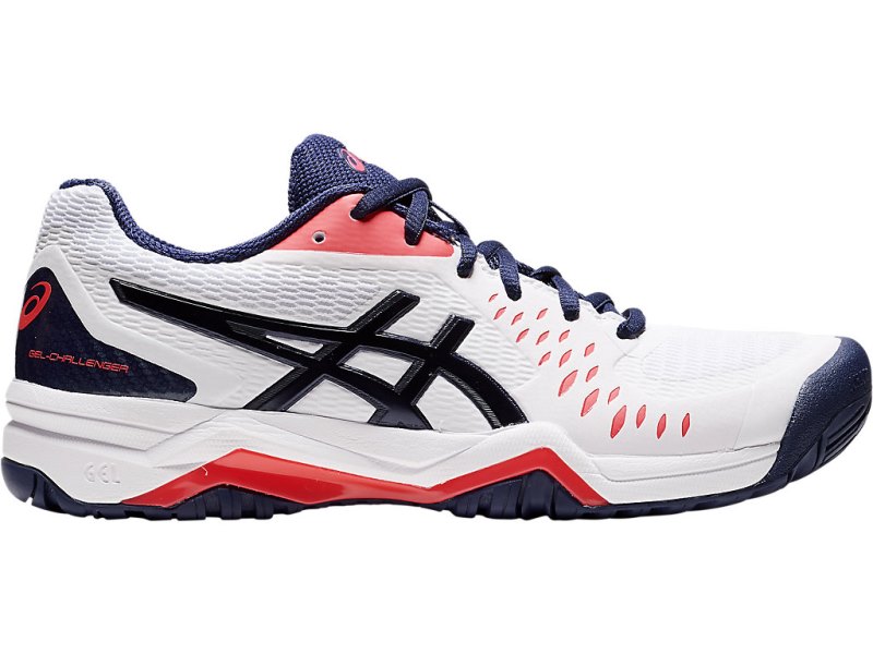 Zapatos de Tenis Asics Gel-challenger 12 Mujer Blancos Azul Marino | MX0588-423