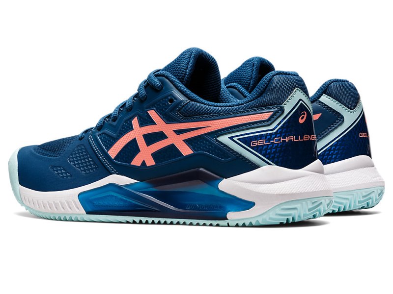 Zapatos de Tenis Asics Gel-challenger 13 Clay Mujer Azules Claro Coral | MX3803-918