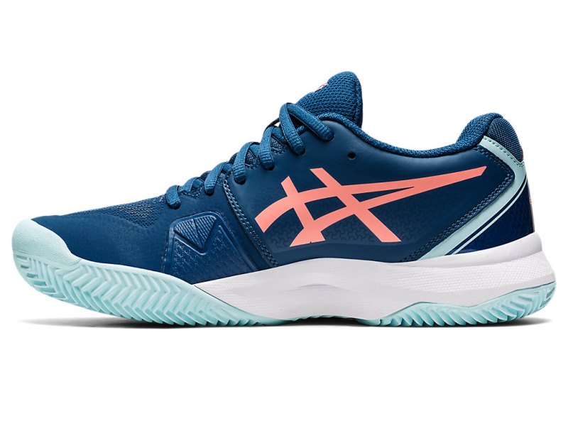 Zapatos de Tenis Asics Gel-challenger 13 Clay Mujer Azules Claro Coral | MX3803-918