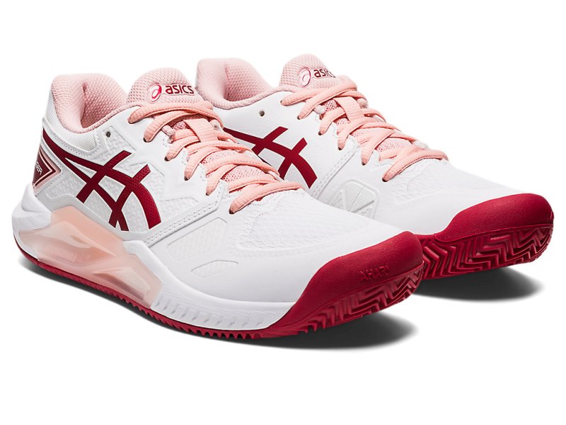 Zapatos de Tenis Asics Gel-challenger 13 Clay Mujer Blancos Rojos Oscuro | MX4645-891