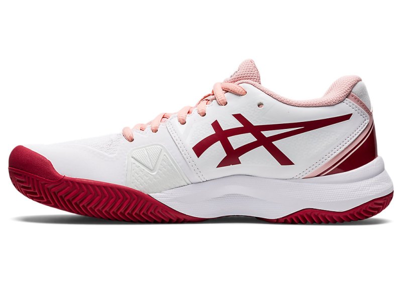 Zapatos de Tenis Asics Gel-challenger 13 Clay Mujer Blancos Rojos Oscuro | MX4645-891