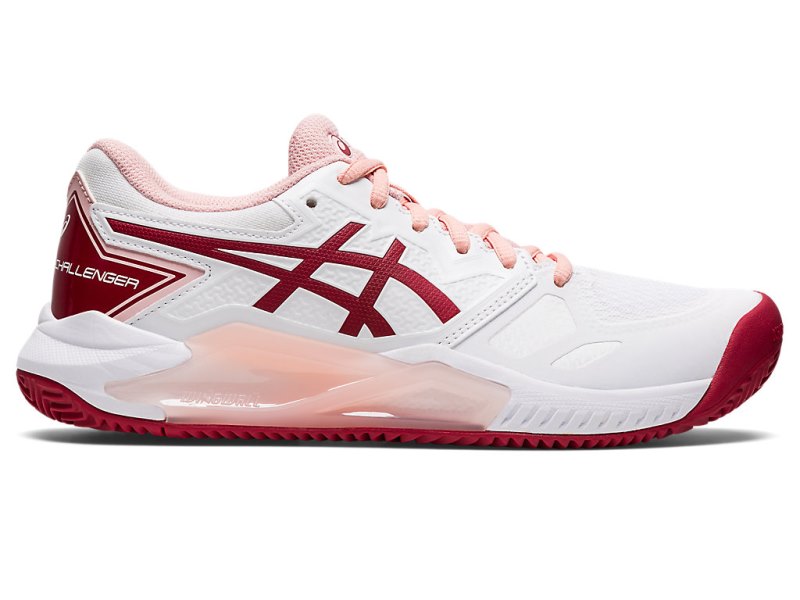 Zapatos de Tenis Asics Gel-challenger 13 Clay Mujer Blancos Rojos Oscuro | MX4645-891