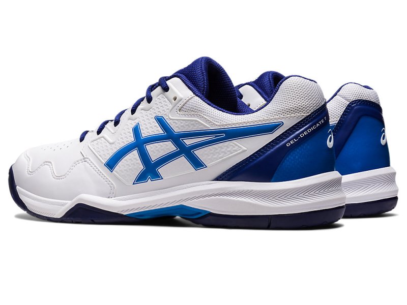 Zapatos de Tenis Asics Gel-dedicate 7 Hombre Blancos Azules | MX3289-876