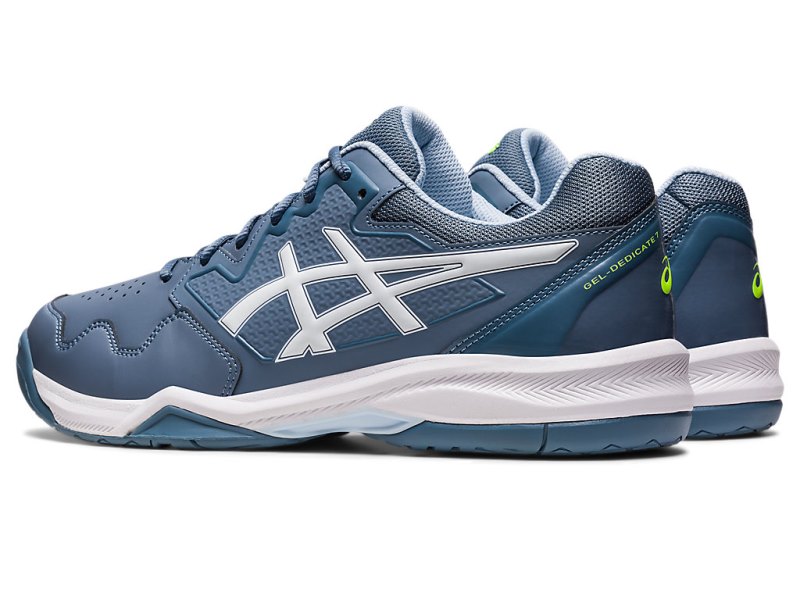 Zapatos de Tenis Asics Gel-dedicate 7 Hombre Grises Azules Blancos | MX6591-610