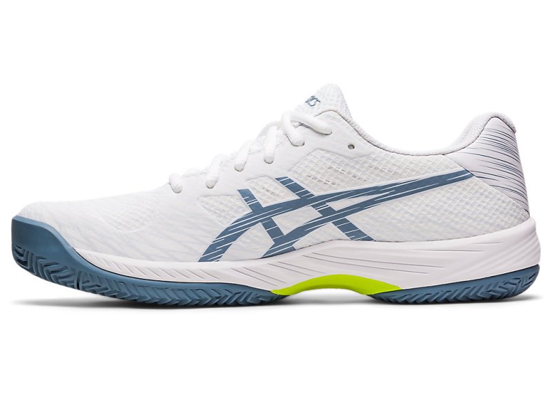 Zapatos de Tenis Asics Gel-game 9 Clay/Oc Hombre Blancos Grises Azules | MX2946-126