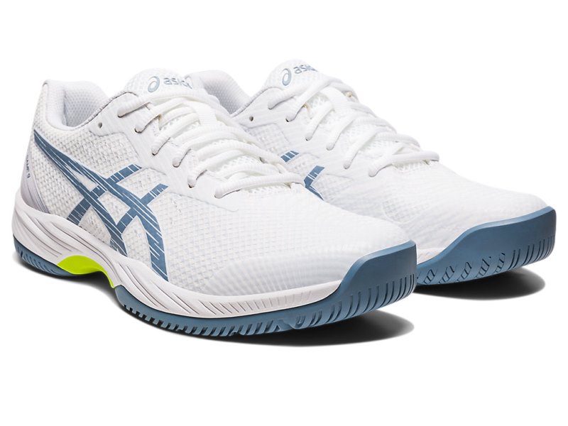 Zapatos de Tenis Asics Gel-game 9 Hombre Blancos Grises Azules | MX5809-923