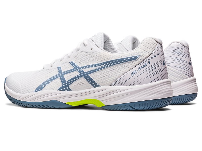 Zapatos de Tenis Asics Gel-game 9 Hombre Blancos Grises Azules | MX5809-923