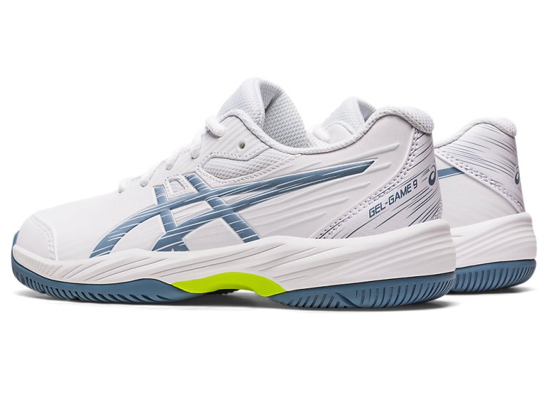 Zapatos de Tenis Asics Gel-game 9 Niños Blancos Grises Azules | MX4999-819